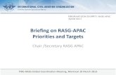 Briefing on RASG-APAC Priorities and Targets...2012 APRAST 2/9 AIG-AWG 1/10AIG-AWG 2/1 that, AIG AWG to develop a draft Code of Conduct aimed at promoting mutual cooperation in accident/incident