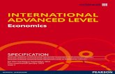 INTERNATIONAL ADVANCED LEVEL - Edexcel · 8 Specification Pearson Edexcel International Advanced Level in Economics Issue 2 February 2015 Pearson Education Limited 2015 Assessment