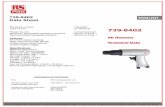 739 8402 ENGLISH Data Sheet · Type of tool 739 : Air Hammer Power Source : Compressed air Maximum permissible operating pressure : 90 psi ( 6.2 bar ) Recommended operating pressure
