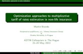 Optimization approaches to multiplicative tariff of rates … · 2018. 5. 22. · Optimization approaches to rates estimation Table of contents 1 Introduction 2 Pricing of non-life