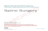 Musculoskeletal Program Clinical Appropriateness ......Anterior cervical discectomy/fusion/internal fixation (ACDF) -- decompression of the nerve roots or spinal cord by disc or osteophyte