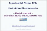 Electric current – - uni-leipzig.de€¦ · Experimental Physics II - Electric circuits 17 To remember! Ø Electric current is charge passing through a given area per unit time.