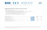 Q1 BE EN 2017 - en stålleverantör | BE Group...• The profit after tax was SEK 34 M (-53). • Cash flow from operating activities was SEK 37 M (51). • Earnings per share amounted