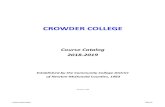 CROWDER COLLEGE · General Information 2018-19. Crowder College | 2018-2019 CALENDAR. AUGUST 2018. S. M