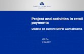 New Project and activities in retail payments · 2017. 5. 5. · related to retail payments because of potential efficiency gains in the payment chain. •November 2015 the ERPB agreed