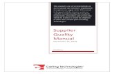 Supplier Quality Manual - Carling Tech...controlled by SPC data and submitted to a Carling Technologies Quality representative on request. A minimum CPK value of 1.67 must be achieved