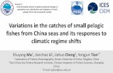 Variations in the catches of small pelagic fishes from China seas and its … · Shuyang Ma1, Jianchao Li1, Jiahua Cheng2, Yongjun Tian1* 1 Laboratory of Fishery Oceanography, Ocean