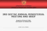 3RD SEETAC ANNUAL MINISTERIAL MEETING AND SEEIF · 3RD SEETAC ANNUAL MINISTERIAL MEETING AND SEEIF Angelina Živković MSc ADVISOR TO MINISTER 22 MAY, 2012, ATHENS Government of Montenegro