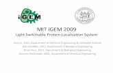 MIT iGEM 20092009.igem.org/files/presentation/MIT.pdf · REVERSIBLE PROTEIN LOCALIZATION MIT iGEM 2009 Project ... Photography Quail Lab Phy‐Pif ... BACKGROUND 12 PhyB‐PIF3 System