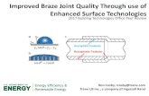 Improved Braze Joint Quality Through use of Enhanced ......Nov 30, 2018  · • Experimental test rig determined and designed to observe the interaction between the braze material