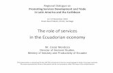 The role of services in the Ecuadorian economyunctad.org/meetings/en/Presentation/DITCtncd...exportación de servicios de transportes y viajes. •Falconí (2012) sugiere que se debería