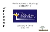 Re-enrollment Meeting 2018-2019 W E L C O M...Financial Analysis and Enrollment Considerations 1. FY18 Enrollment, Staffing and Budget Trends 2. FY19 Projected Staff & Budget Cost