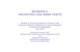 SESSION2: WEIGHTED LOG RANK TESTSsi.biostat.washington.edu/sites/default/files... · •Cox model for adjustment and interaction •Estimating baseline hazards and survival §Session