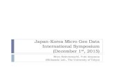 Japan-Korea Micro Geo Data International Symposium (December … · 2017. 6. 12. · Visualization of network between regions using large-scale business transaction data 6 . Area