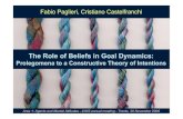 The Role of Beliefs in Goal Dynamicsbasis of the conditional nature of the goal itself • Assessment beliefs : in order to consider a goal as candidate for being pursued, I cannot