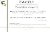 New : Corporate Political Influence when Expert Credibility is Uncertainfaere.fr/pub/WorkingPapers/Chiroleu-Assouline_Lyon_FAERE... · 2016. 11. 7. · War, and another group, including