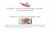 Presenters FEAST of Knowledge 2020...Bridget Whitlow, MS, LMFT is a lice nsed psychotherapist that provides psychotherapy for a dolescent and adult individ uals, couples, families,