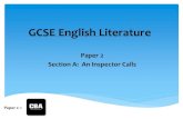 GCSE English Literature - Eckington School · 2020. 3. 18. · In Priestley’s “An Inspector Calls” Mrs. Birling is perhaps the character who the audience least likes. She is