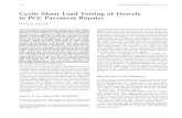Cyclic Shear Load Testing of Dowels in PCC Pavement Repairsonlinepubs.trb.org/Onlinepubs/trr/1989/1215/1215-026.pdfThe dowels were allowed to settle or tip in the holes as the anchor