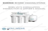 ROES-UV75 INSTALLATION INSTRUCTION & OWNER ... - …pdf.lowes.com/installationguides/854961005525_install.pdf1 Thank you for choosing APEC reverse osmosis systems. You now own the