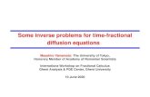 Some inverse problems for time-fractional diffusion equations...partial differential equations Launch by Gorenflo-Luchko-Yamamoto 2015 Nonlinear theory, Dynamical system, etc. Classical