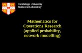 Mathematics for Operations Researchfrank/irm.pdf · internet traffic modelling) visiting fellows: Ayalvadi Ganesh, Peter Key ten research students. ... (differential equations as