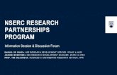 NSERC RESEARCH PARTNERSHIPS PROGRAM · NSERC RESEARCH PARTNERSHIPS PROGRAM. Information Session & Discussion Forum. ... (Strategic Partnerships Grants for Projects & Networks) Experience.