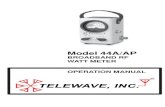 New Telewave Wattmeter Model 44A/AP · 2015. 10. 13. · Telewave, Inc. Model 44A/AP Page 3 2 GENERAL DESCRIPTION 2.01 This manual provides the physical and functional description