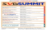 2019 EVENT SPONSORSHIP GUIDE - The SVG Summit · Sponsorship opportunities are listed on page 4 Tuesday General Sessions All Day: State of the Industry PAGE 3 Monday, December 16