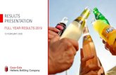 New RESULTS PRESENTATION · 2020. 8. 20. · PRESENTATION FULL YEAR RESULTS 2019 13 FEBRUARY 2020. 2 FULL YEAR RESULTS FEBRUARY 2020 ... projected raw material and other costs, estimates