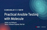 with Molecule Practical Ansible Testing ATL Slide Decks... · 2019. 10. 10. · Standardized testing infrastructure configuration Fast, iterative development loops All-in-one, batteries