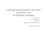 Fuzzing Android System Services by Binder Call to Escalate ... Conf/Blackhat...Fuzzing Android System Services by Binder Call to Escalate Privilege Guang Gong Security Reacher Qihoo
