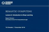 Semantic Computing - Lecture 8: Introduction to Deep Learning · Introduction Deep Learning General Neural Networks Feedforward Neural Networks Dagmar Gromann, 7 December 2018 Semantic