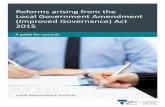 Reforms arising from the Local Government Amendment … · 2017. 3. 21. · Reforms arising from the Local Government Amendment (Improved Governance) Act 2015 - A guide for councils