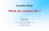 What do Leaders do Leadership-Shri.Ravi kant.pdf · Ravi Kant Director General Administrative Staff College of India Cell: 99890 22033 ravikant@asci.org.in Leadership What do Leaders