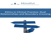 Ethics in Clinical Practice: Dual Relationships and Boundary … · 2020. 5. 28. · particularly as regard to boundary crossing and dual relationships (Corey, 2009). In fact, most