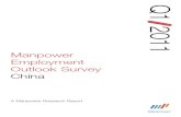 Q1 2011 Employment Outlook Survey China · 2011. 5. 15. · Q1 2011 A Manpower Research Report Manpower Employment Outlook Survey China. Manpower Employment Outlook Survey China Contents