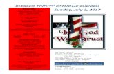 BLESSED TRINITY CATHOLIC CHURCH Parish Office Sunday, July …btc.blessed-trinity.org/uploads/2/2/6/8/22687294/120900... · 2019. 10. 30. · Escogiendo “La Comodidad” me pone