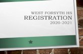 WEST FORSYTH HS REGISTRATION...February 4th A day math classes • February 5th B day math classes • Non-math students registration card & forms • Due February 6th • Turn in