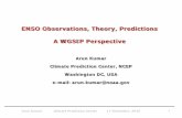 ENSO Observations, Theory, Predictions A WGSIP Perspective · predictions – develop appropriate data assimilation, model initialization and forecasting procedures for seasonal-to-interannual