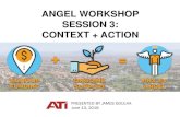 ANGEL WORKSHOP SESSION 3: CONTEXT + ACTION · More Local Angel Investors More Local Capital for Local Startups Easier to Raise Money Spend Locally On: Hiring, Buying Goods and Services,