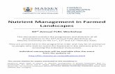 Nutrient Management in Farmed Landscapesflrc.massey.ac.nz/workshops/20/Programme_Final.pdf · Landscapes _____ 33rd Annual FLR Workshop This document contains the programme and abstracts