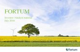 FORTUMapps.fortum.fi/investors/Fortum investor presentation July 2016.pdf · Interim report Q2 2016 pages 36 –51 IR contacts pages 52. ... Financial and insurance institutions 1.8%.