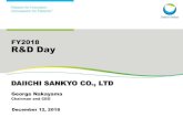 FY2018 R&D Day...FY2018 R&D Day DAIICHI SANKYO CO., LTD George Nakayama Chairman and CEO December 12, 2018