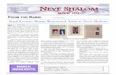Neve Shalom Bulletin March 2014 NEVE SHALOMimages.shulcloud.com/475/uploads/About_/Bulletin/... · you with knowledge of the Haggadah and its artistry, which you can then incorporate