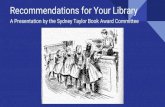 Recommendations for Your Librarydatabases.jewishlibraries.org/sites/default/files/... · Marjorie Ingall, Tablet Magazine, New York Past Chair Susan Kusel, Temple Rodef Shalom Library,