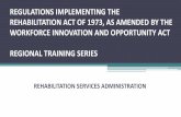 REGULATIONS IMPLEMENTING THE REHABILITATION ......integrated employment or, employment in an integrated work setting in which the individual is working on a short term basis toward