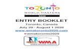 ENTRY BOOKLET - WMAToronto2020€¦ · ENTRY BOOKLET Toronto, Canada July 20- August 1 2020  wmatoronto2020
