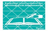 Essential Instructions for Writing CLSI Documents Document ... · Essential Instructions. summarize key information from the . CLSI Style Guide for Authors and Editors. so it is easy