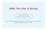 2006: The Year in Strings - University of Hawaiʻi · 1974: Strings as a theory of gravity (Scherk-Schwarz, Yoneya) 1974: ’t Hooft shows that QCD becomes simpler in the limit of